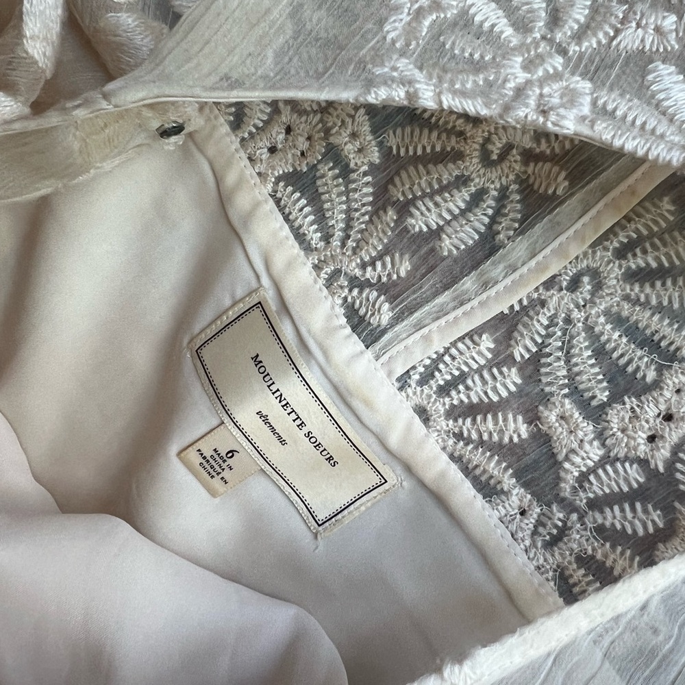 Anthropologie Moulinette Soeurs Ivory Lace a-line Midi Dress, NWOT size 6 - Picture 4 of 6